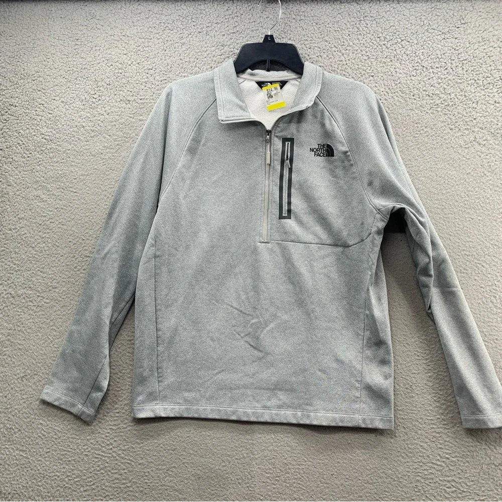 The North Face Canyonlands 1/2 Zip Pullover Shirt Mens Size Large Gray Zip Logo